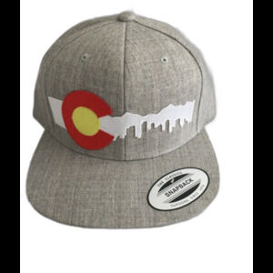 The Classics Cap Hat Unisex Snapback Color Gray Denver Colorado Skyline Baseball